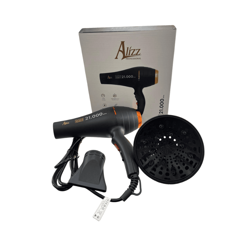Secador de Cabello Super Ionit 21000 Negro Alizz – Profesional Iónico